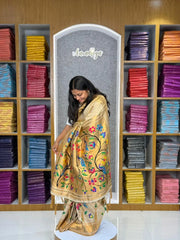 Bamboo Tissue Silk Half Half Paithani Saree