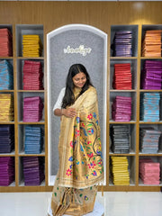Bamboo Tissue Silk Half Half Paithani Saree