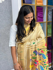Bamboo Tissue Silk Half Half Paithani Saree