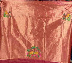 Pure Khadi Raw Silk Hiran Paithani Saree