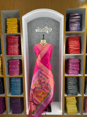 Pure Khadi Raw Silk Hiran Paithani Saree