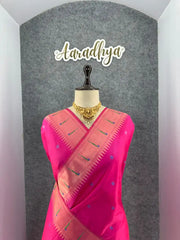 Pure Khadi Raw Silk Hiran Paithani Saree