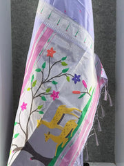 Pure Khadi Raw Silk Hiran Paithani Saree
