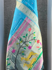Pure Khadi Raw Silk Hiran Paithani Saree