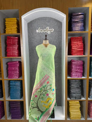 Pure Khadi Raw Silk Hiran Paithani Saree