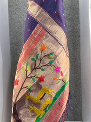 Pure Khadi Raw Silk Hiran Paithani Saree