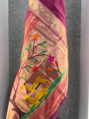 Pure Khadi Raw Silk Hiran Paithani Saree