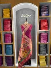 Pure Khadi Raw Silk Hiran Paithani Saree