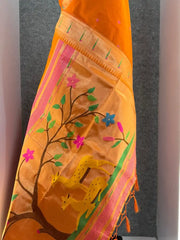 Pure Khadi Raw Silk Hiran Paithani Saree