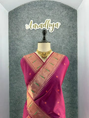 Pure Khadi Raw Silk Hiran Paithani Saree