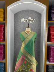 Pure Khadi Raw Silk Hiran Paithani Saree