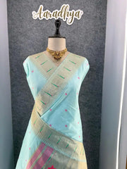 Pure Khadi Raw Silk Hiran Paithani Saree