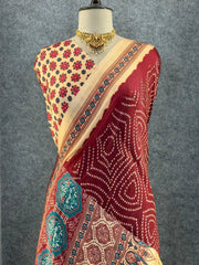 Premium Pure Gajji Silk Bandhani Saree