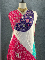 Premium Pure Gajji Silk Bandhani Saree
