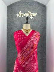 Premium Pure Gajji Silk Bandhani Saree