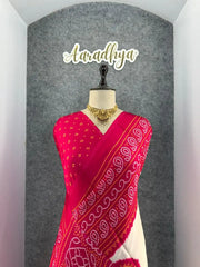 Pure Gajji Silk Bandhani Trending Saree