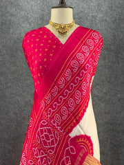 Pure Gajji Silk Bandhani Trending Saree