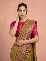 Pure Viscose Silk Meenakari Position Weaving Saree