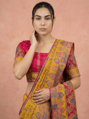 Pure Viscose Silk Meenakari Position Weaving Saree