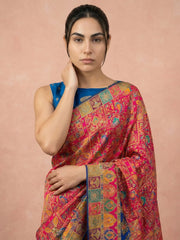 Pure Viscose Silk Meenakari Position Weaving Saree