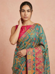 Pure Viscose Silk Meenakari Position Weaving Saree