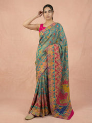 Pure Viscose Silk Meenakari Position Weaving Saree