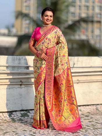 Super-Hit All Over Tissue Silk Paithani Saree