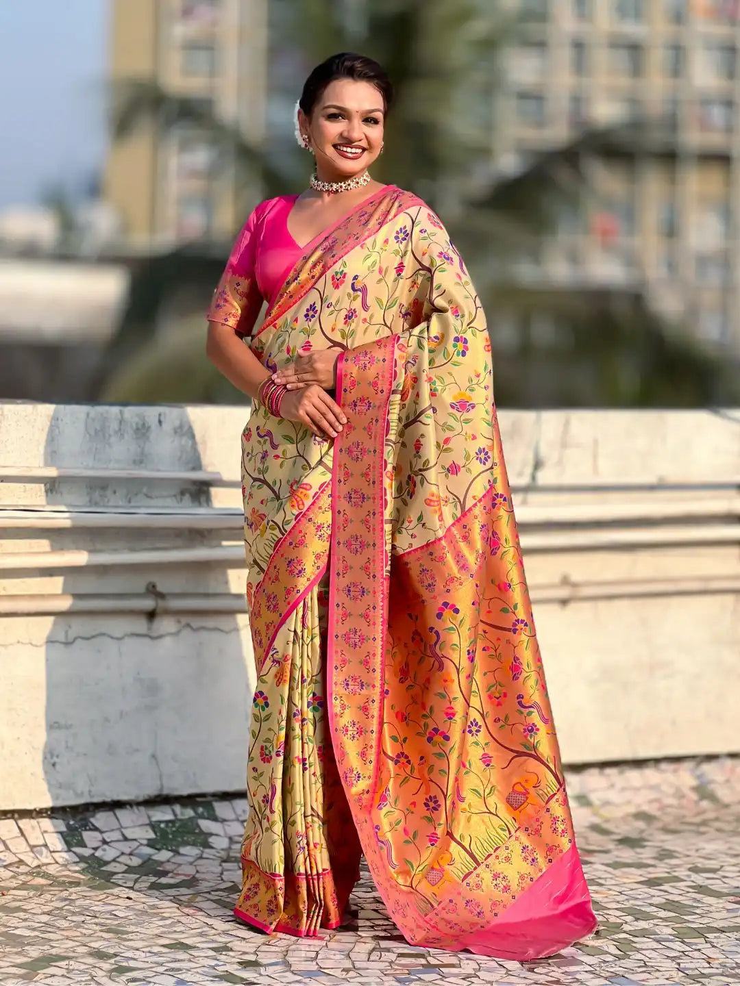 Super-Hit All Over Tissue Silk Paithani Saree