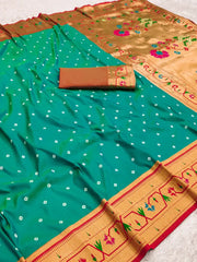 Trending Bandhani Paithani Weaving Saree