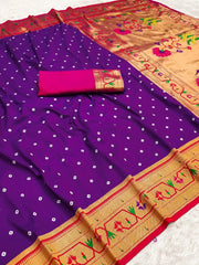 Trending Bandhani Paithani Weaving Saree