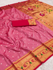Trending Bandhani Paithani Weaving Saree
