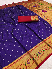 Trending Bandhani Paithani Weaving Saree