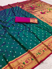 Trending Bandhani Paithani Weaving Saree