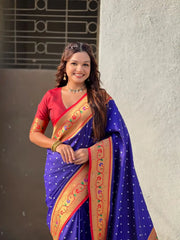 Trending Bandhani Paithani Weaving Saree
