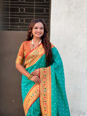 Trending Bandhani Paithani Weaving Saree
