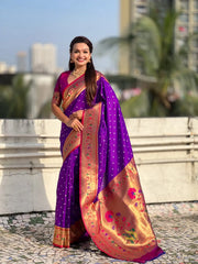 Trending Bandhani Paithani Weaving Saree