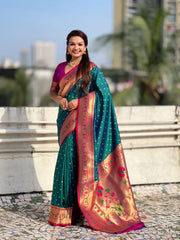 Trending Bandhani Paithani Weaving Saree