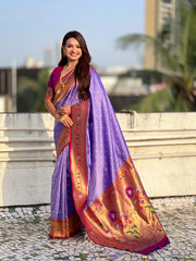Trending Bandhani Paithani Weaving Saree