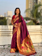 Trending Bandhani Paithani Weaving Saree