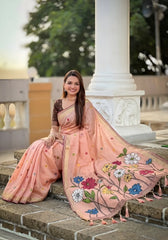 Premium Soft Muga Cotton Rich Flowery Pallu Saree