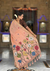 Premium Soft Muga Cotton Rich Flowery Pallu Saree