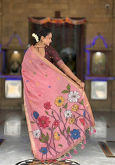 Premium Soft Muga Cotton Rich Flowery Pallu Saree