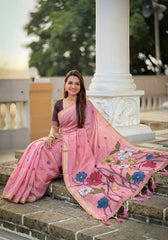 Premium Soft Muga Cotton Rich Flowery Pallu Saree