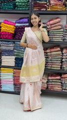 Desiner Bandhani Pure Lagadi Patta With Print saree