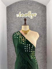 Gaji Silk Original Bandhani Gota Pati Hand Work Saree