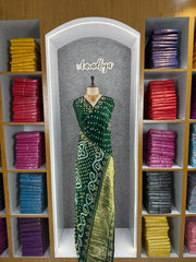 Gaji Silk Original Bandhani Gota Pati Hand Work Saree
