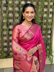 Phoolmala Paithani Soft Khadi Raw Silk Saree