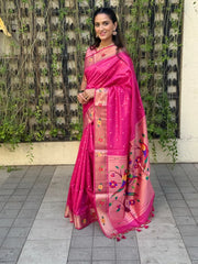 Phoolmala Paithani Soft Khadi Raw Silk Saree