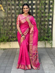 Phoolmala Paithani Soft Khadi Raw Silk Saree