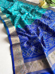 Ikkat Soft Desi Raw Silk Saree